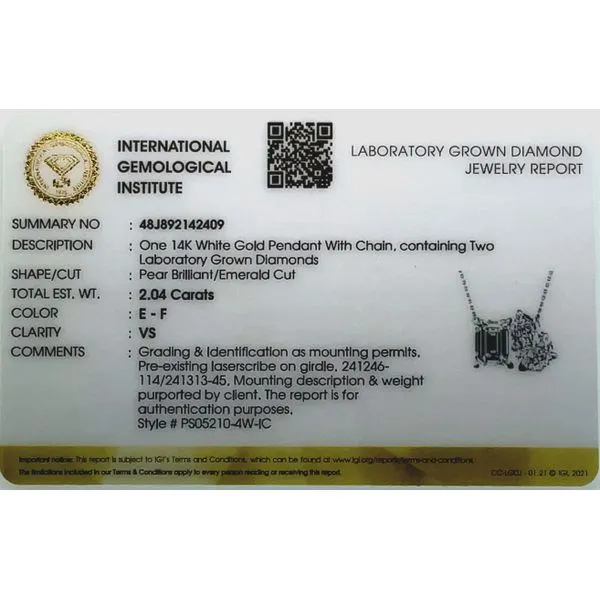 Lab Grown Diamond Necklace Image 2 Vail Creek Jewelry Designs Turlock, CA