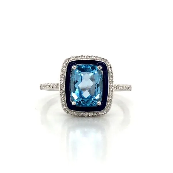 14K White Gold Blue Topaz Fashion Ring Vail Creek Jewelry Designs Turlock, CA