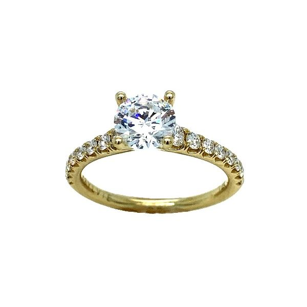 SYLVIE - 14KT YELLOW GOLD DIAMOND ENGAGEMENT RING WITH SIDE STONES Valentine's Fine Jewelry Dallas, PA