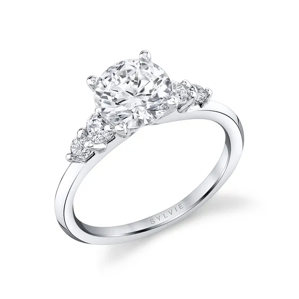SYLVIE 14 KARAT WHITE GOLD DIAMOND ENGAGEMENT RING SET Valentine's Fine Jewelry Dallas, PA