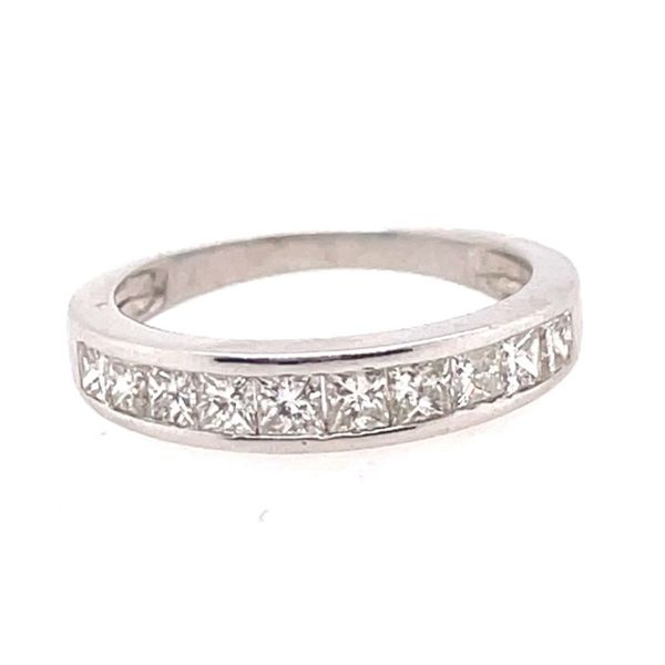 ESTATE JEWELRY - 18KT WHITE GOLD/DIAMOND PRINCESS CUT WEDDING BAND SET Valentine's Fine Jewelry Dallas, PA