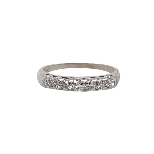 ESTATE JEWELRY - 14KT WHITE GOLD/DIAMOND WEDDING BAND SET WITH 7 NEAR COLORLESS DIAMONDS Valentine's Fine Jewelry Dallas, PA