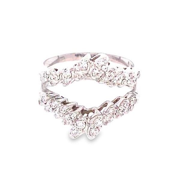 ESTATE JEWELRY - 14KT WHITE GOLD/DIAMOND VINTAGE STYLE SEMI-MOUNT GUARD RING SET Valentine's Fine Jewelry Dallas, PA