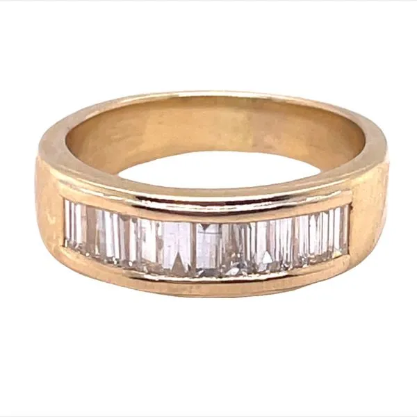 ESTATE JEWELRY - 18KT YELLOW GOLD/DIAMOND WEDDING BAND SET WITH BAGUETTE DIAMONDS Valentine's Fine Jewelry Dallas, PA