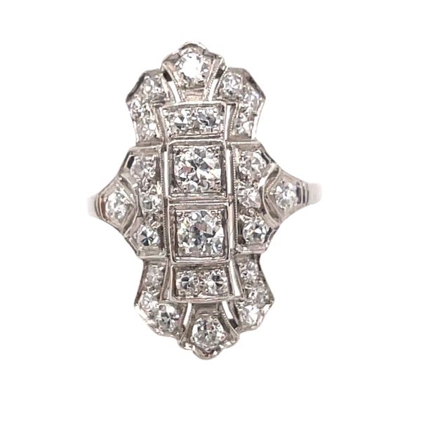 ESTATE JEWELRY - 14KT WHITE GOLD/DIAMOND ANTIQUE STYLE FASHION RING Valentine's Fine Jewelry Dallas, PA