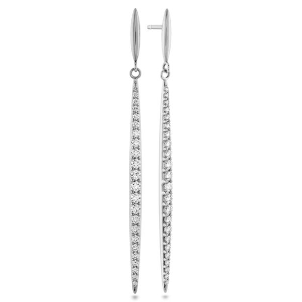 18K White Gold Classic Stiletto Diamond Earrings Valentine's Fine Jewelry Dallas, PA