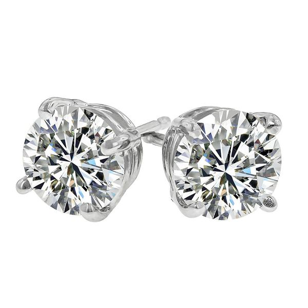  DIAMOND EARRINGS SOLITAIRE/GOLD/PLATINUM Valentine's Fine Jewelry Dallas, PA