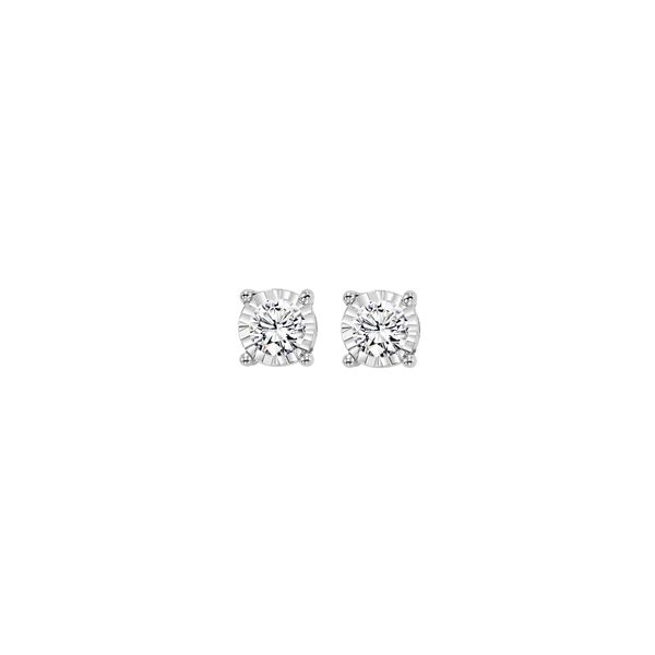  DIAMOND EARRINGS SOLITAIRE/GOLD/PLATINUM Valentine's Fine Jewelry Dallas, PA