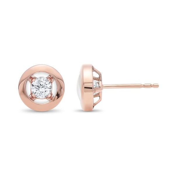  DIAMOND EARRINGS SOLITAIRE/GOLD/PLATINUM Valentine's Fine Jewelry Dallas, PA