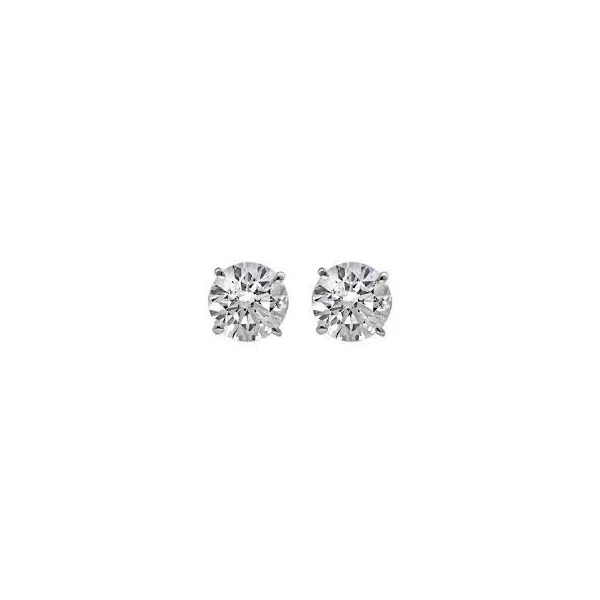  DIAMOND EARRINGS SOLITAIRE/GOLD/PLATINUM Valentine's Fine Jewelry Dallas, PA