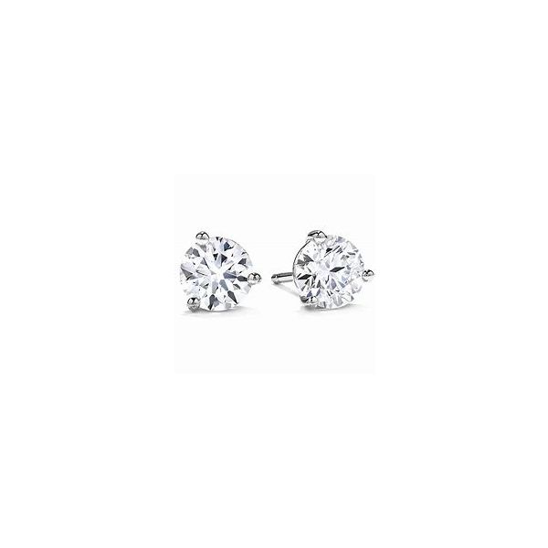  DIAMOND EARRINGS SOLITAIRE/GOLD/PLATINUM Valentine's Fine Jewelry Dallas, PA