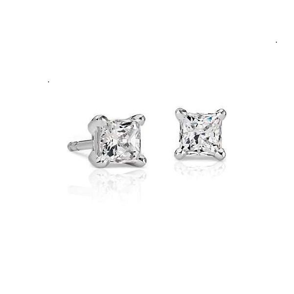  DIAMOND EARRINGS SOLITAIRE/GOLD/PLATINUM Valentine's Fine Jewelry Dallas, PA