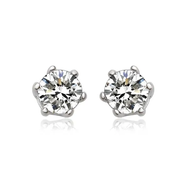  DIAMOND EARRINGS SOLITAIRE/GOLD/PLATINUM Valentine's Fine Jewelry Dallas, PA