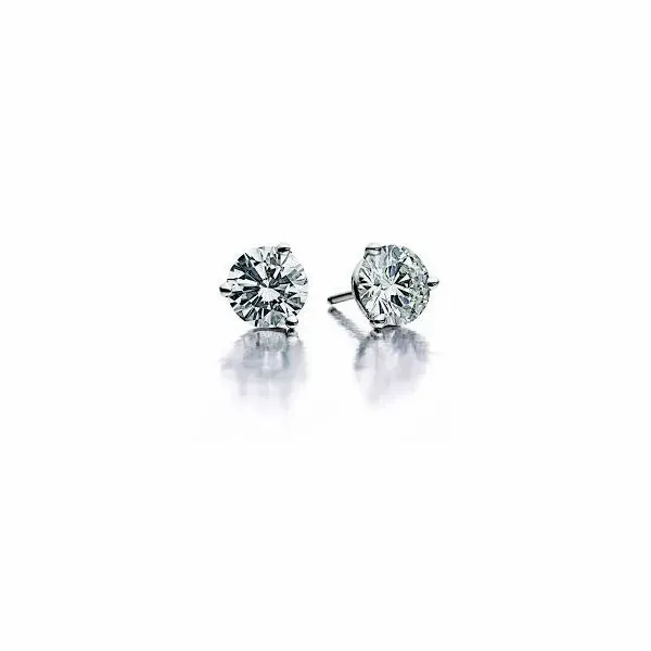  DIAMOND EARRINGS SOLITAIRE/GOLD/PLATINUM Valentine's Fine Jewelry Dallas, PA