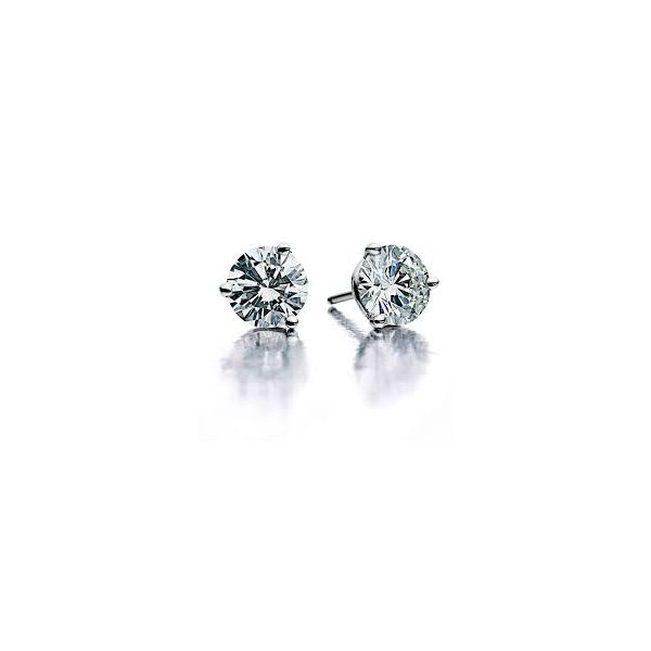 18K White Gold Diamond Stud Earrings Valentine's Fine Jewelry Dallas, PA