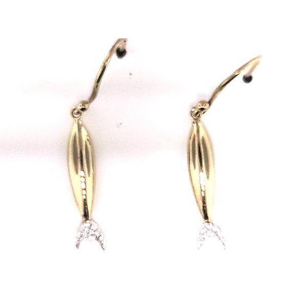 STERLING SILVER AND DIAMOND OR SS/GOLD COMBO EARRINGS Valentine's Fine Jewelry Dallas, PA