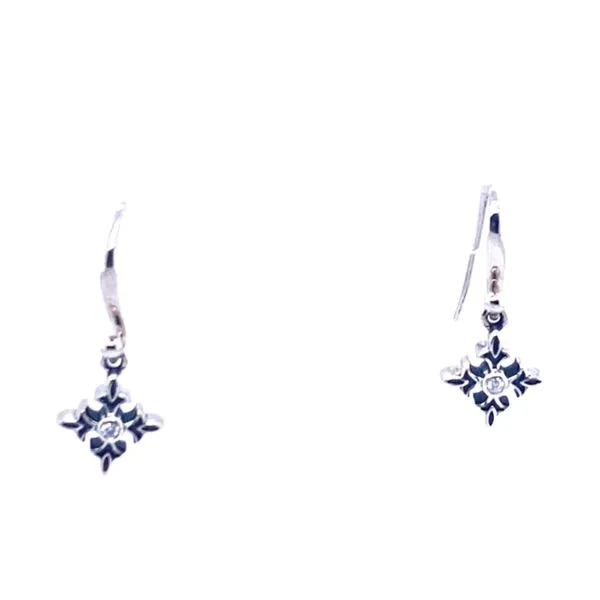 DIAMOND EARRINGS /STERLING SILVER/SS/GOLD COMBO  Valentine's Fine Jewelry Dallas, PA