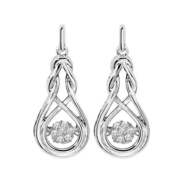 DIAMOND EARRINGS /STERLING SILVER/SS/GOLD COMBO  Valentine's Fine Jewelry Dallas, PA