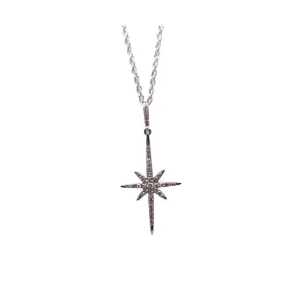 ASHER - WHITE GOLD AND DIAMOND STARBURST SHAPED NECKLACE Valentine's Fine Jewelry Dallas, PA