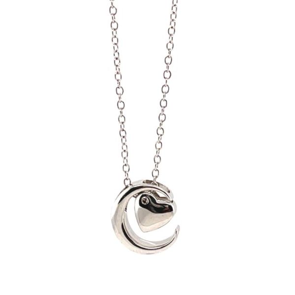 Sterling Silver Diamond Moon and Heart Pendant Valentine's Fine Jewelry Dallas, PA