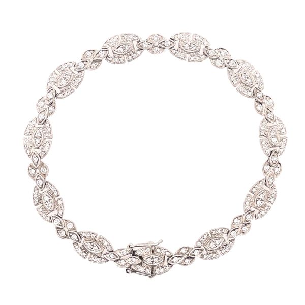 Platinum Filigree Diamond Bracelet Valentine's Fine Jewelry Dallas, PA
