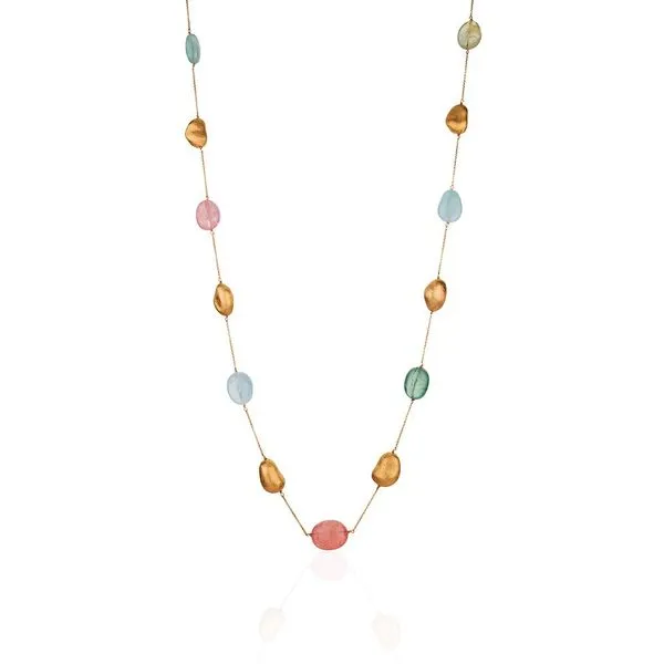 YVEL - 18KT YELLOW GOLD MULTICOLORED AQUAMARINES NECKLACE SET Valentine's Fine Jewelry Dallas, PA