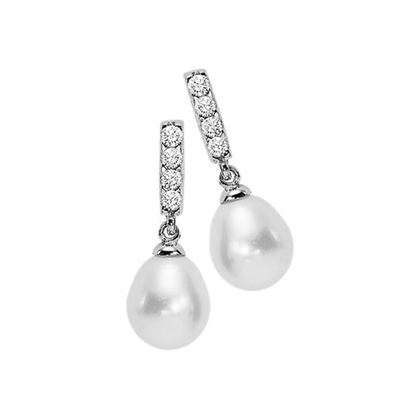 PEARL EARRINGS/SILVER/SILVER&GOLDCOMBO Valentine's Fine Jewelry Dallas, PA