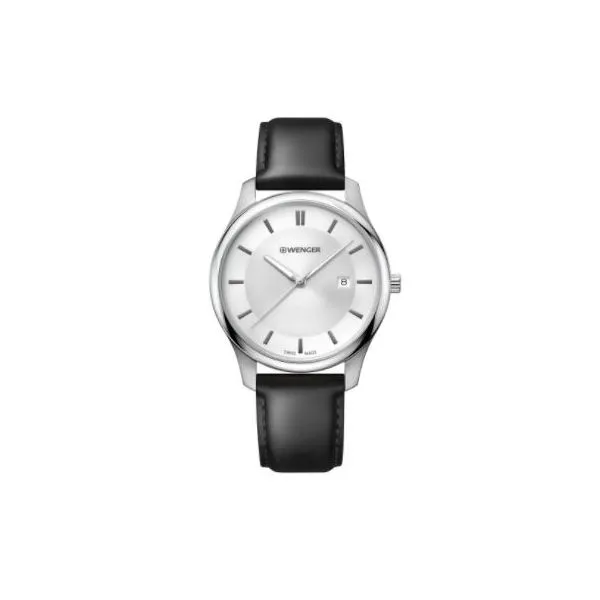 WENGER - 'CITY CLASSIC' BLACK LEATHER BAND SWISS ARMY WATCH BY VICTORINOX Valentine's Fine Jewelry Dallas, PA