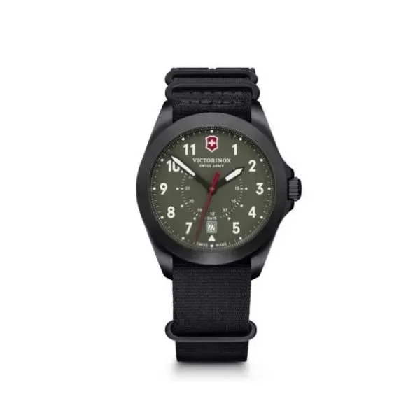 VICTORINOX - 'HERITAGE' LARGE GREEN DIAL/BLACK NYLON BAND SWISS ARMY WATCH Valentine's Fine Jewelry Dallas, PA