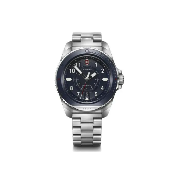 VICTORINOX - JOURNEY 1884 STAINLESS STEEL WATCH WITH A BLUE DIAL BY SWISS ARMY Valentine's Fine Jewelry Dallas, PA