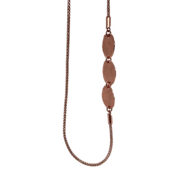 LUCA - STERLING & 18KT ROSE GOLD VERMEIL 32" NECKLACE WITH MATTE FLORENTINE ELEMENTS Valentine's Fine Jewelry Dallas, PA