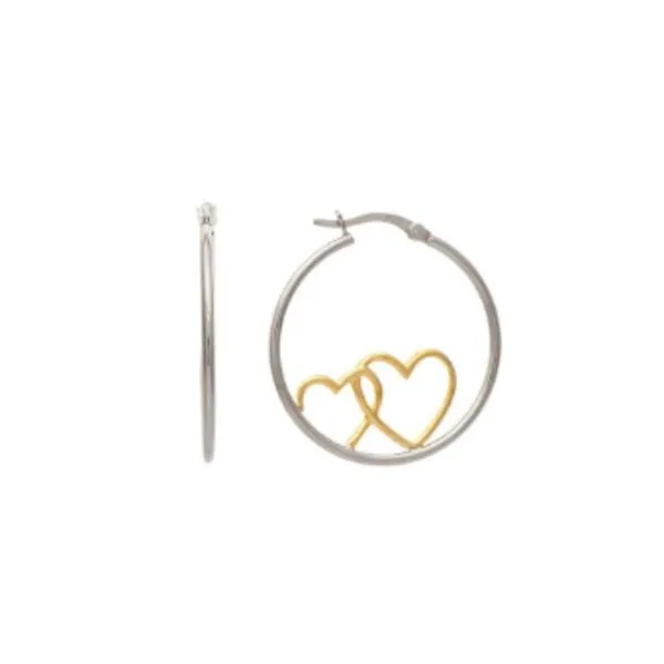 EARRINGS/STERLING SILVER/SS/GOLD COMBO EARRINGS Valentine's Fine Jewelry Dallas, PA