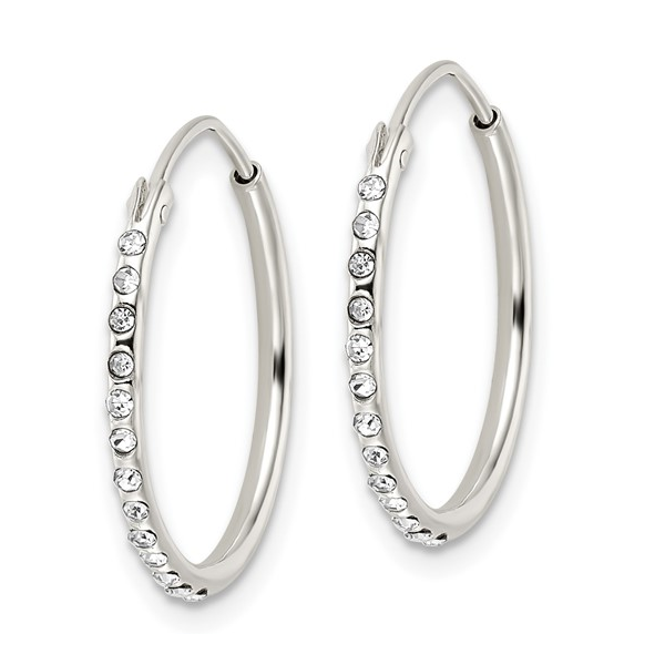 Sterling Silver Crystal Endless Hoop Earrings Valentine's Fine Jewelry Dallas, PA