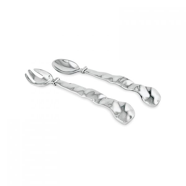 BEATRIZ BALL - SILVER/PEWTER "VENTO" SALAD SERVERS Valentine's Fine Jewelry Dallas, PA