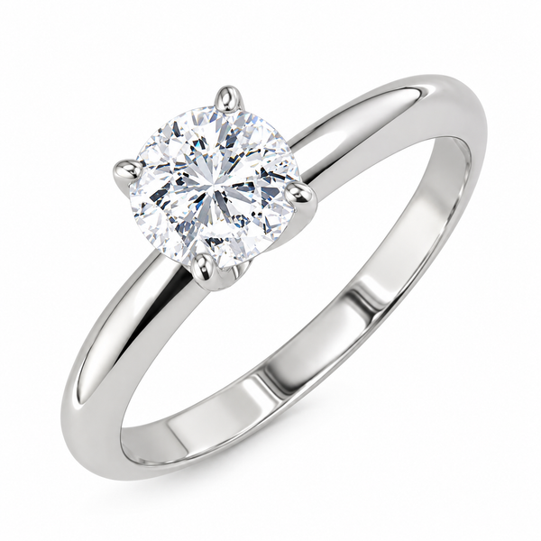 14K White Gold 0.70 CT Round Natural Diamond Solitaire Engagement Ring Van Adams Jewelers Snellville, GA