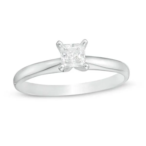 1/3 CT Princess Cut Natural Diamond Solitaire Ring Van Adams Jewelers Snellville, GA