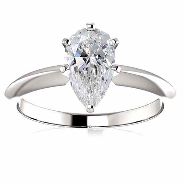 14K White Gold 1.01 CT Pear Shaped Lab-Grown Diamond Solitaire Engagement Ring Van Adams Jewelers Snellville, GA