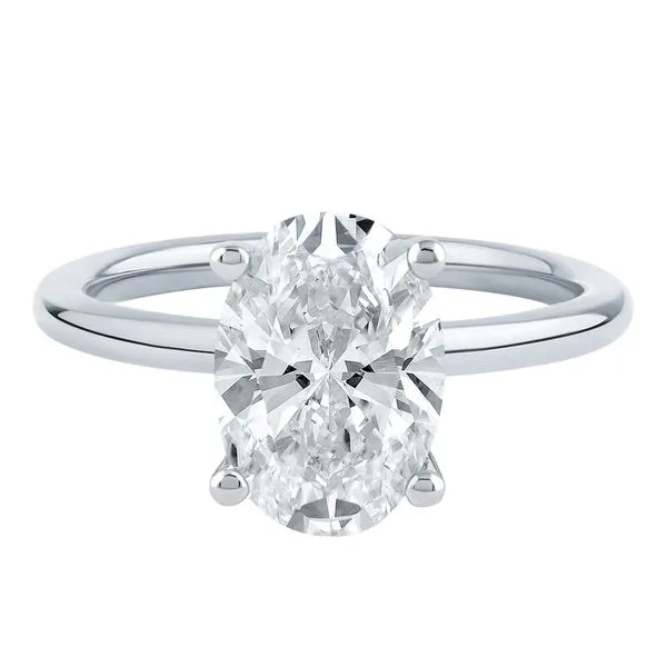 3 Carat Lab Grown Oval Diamond Solitaire Engagement Ring Van Adams Jewelers Snellville, GA