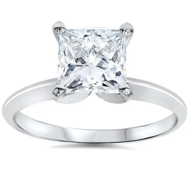 3ct Princess Cut Lab Grown Solitaire Diamond Ring Van Adams Jewelers Snellville, GA