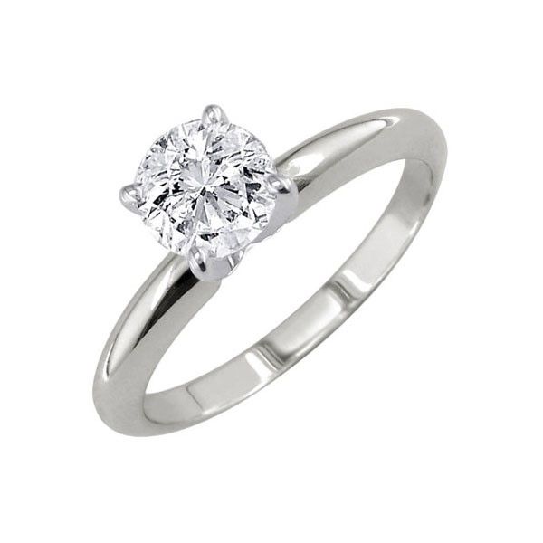 14K White Gold Round Lab-Grown Diamond Solitaire Engagement Ring Van Adams Jewelers Snellville, GA