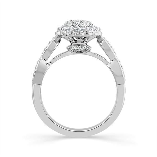 14 Karat Pre-Set Engagement Ring With A Cluster Center With 43=1.00Tw Round G/H Si1-Si2 Diamonds Image 3 Van Adams Jewelers Snellville, GA