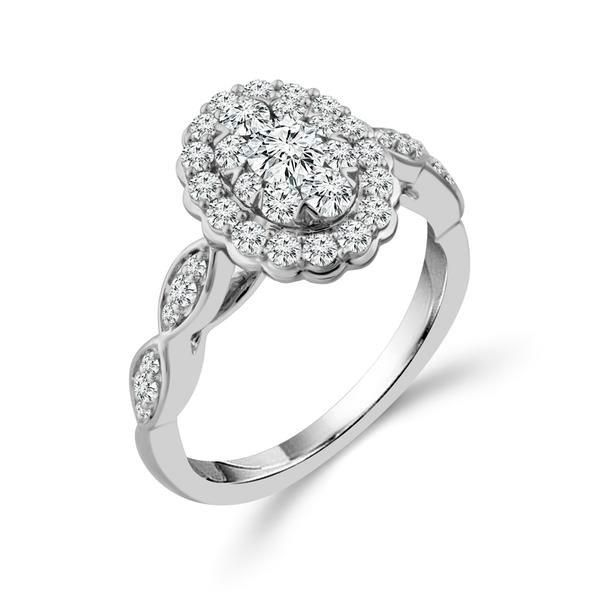 White Gold Diamond Ring - Date & Time