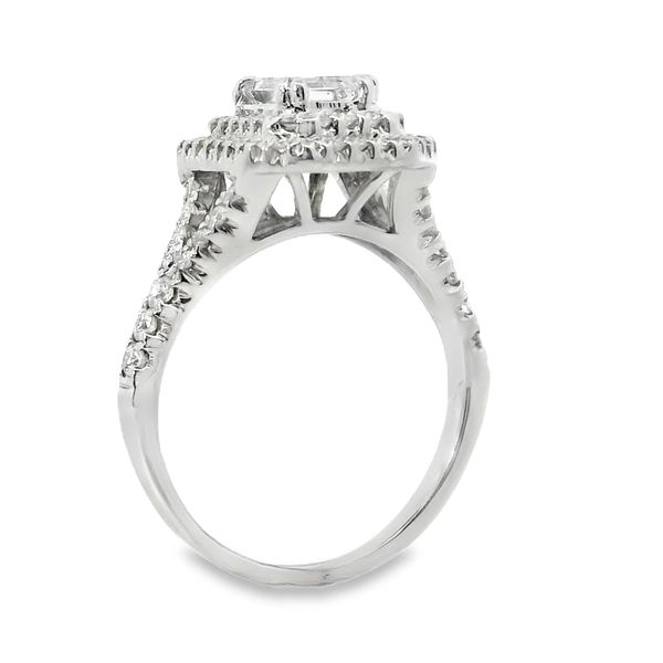 18K White Gold 0.98 CT Emerald-Cut Natural Diamond Engagement Ring Image 2 Van Adams Jewelers Snellville, GA