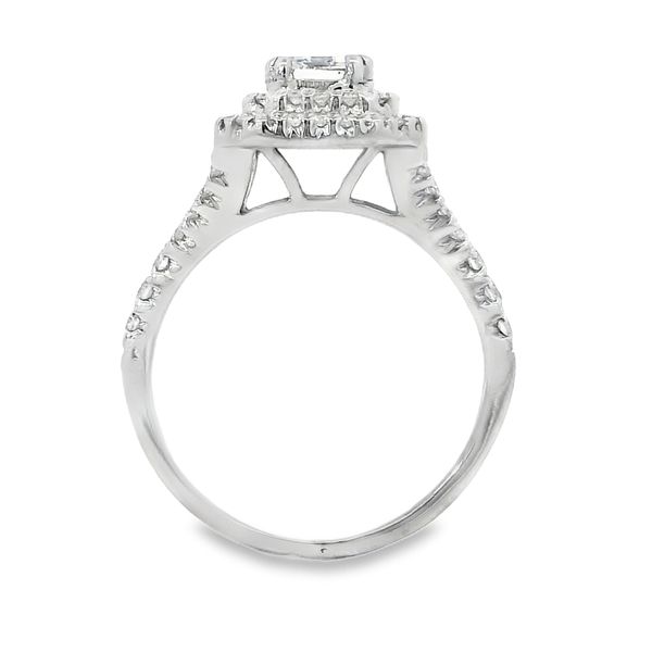 18K White Gold 0.98 CT Emerald-Cut Natural Diamond Engagement Ring Image 3 Van Adams Jewelers Snellville, GA