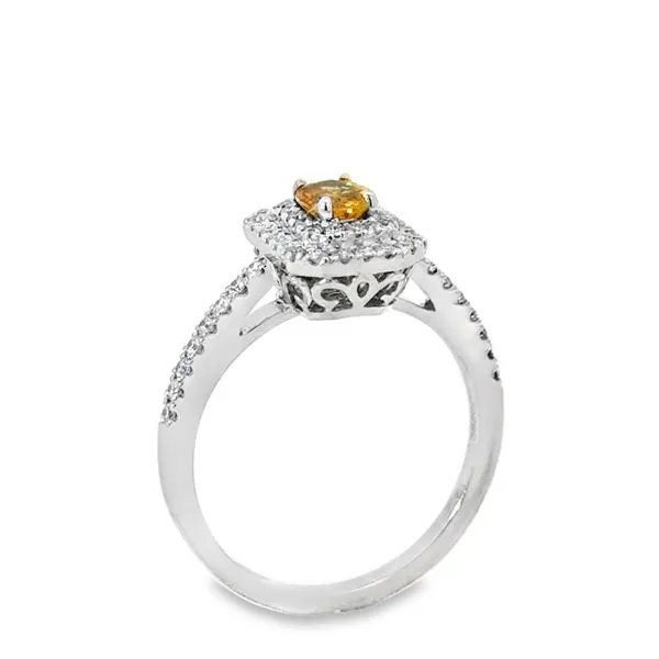 14K White Gold Yellow Sapphire Diamond Engagement Ring Image 2 Van Adams Jewelers Snellville, GA