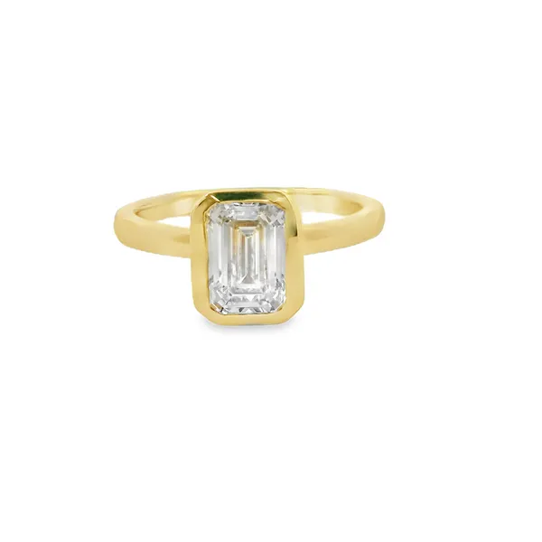 1 1/2 CT Bezel Set Lab Grown Emerald Cut Diamond Van Adams Jewelers Snellville, GA