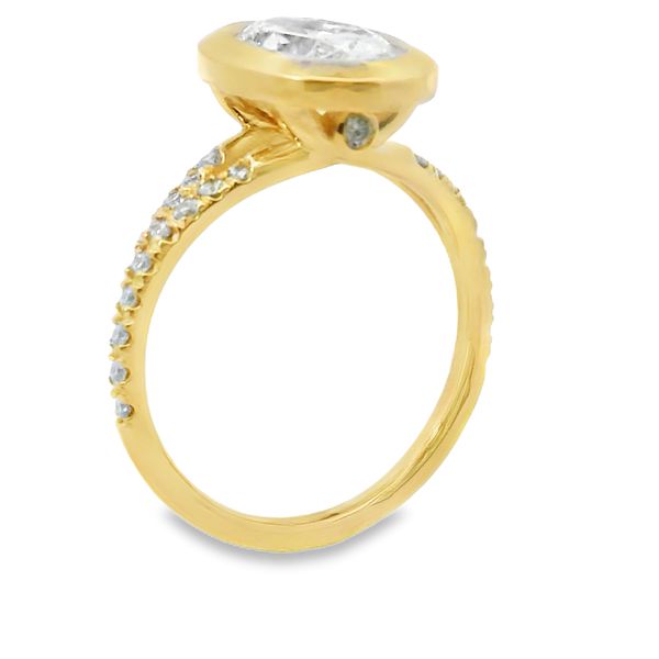 Bezel Set Lab Grown Oval Diamond Ring Image 2 Van Adams Jewelers Snellville, GA