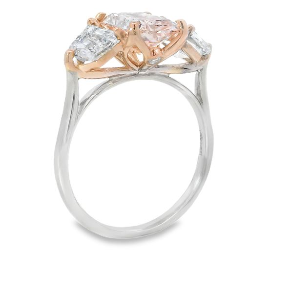 Pink Three Stone Lab Diamond Ring Image 2 Van Adams Jewelers Snellville, GA