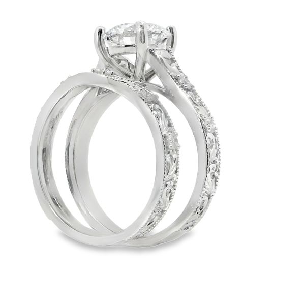 2 CT Lab Grown Diamond Engraved Wedding Set Image 3 Van Adams Jewelers Snellville, GA