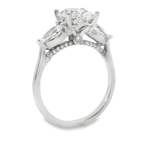 Three Stone Lab Grown Diamond Oval and Pear Ring Van Adams Jewelers Snellville, GA